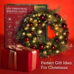 Ulinek Weihnachtskranz 40 cm mit 40 LED & PE-Tannennadeln – Batteriebetrieben für Haustür – Bild 4