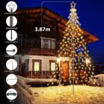 iBaycon Weihnachtsbeleuchtung Aussen 568 LED Warmweiss – Lichterkette mit Stern & 8 Modi – Bild 6