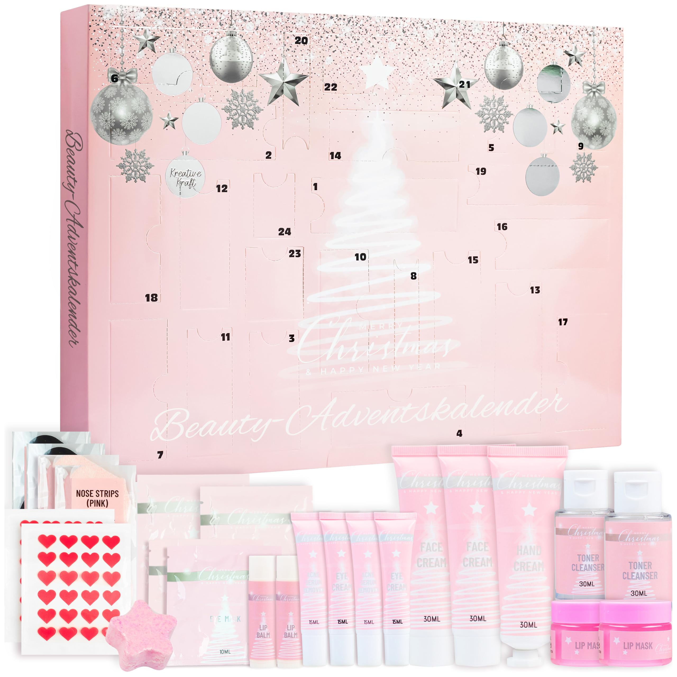 KreativeKraft Adventskalender 2026 – 24 Beauty & Pflege Produkte für Damen & Teenager