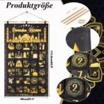 DPKOW Ramadan Kalender 111x69cm zum Befüllen – 30 Stofftaschen Schwarz-Gold – Bild 3