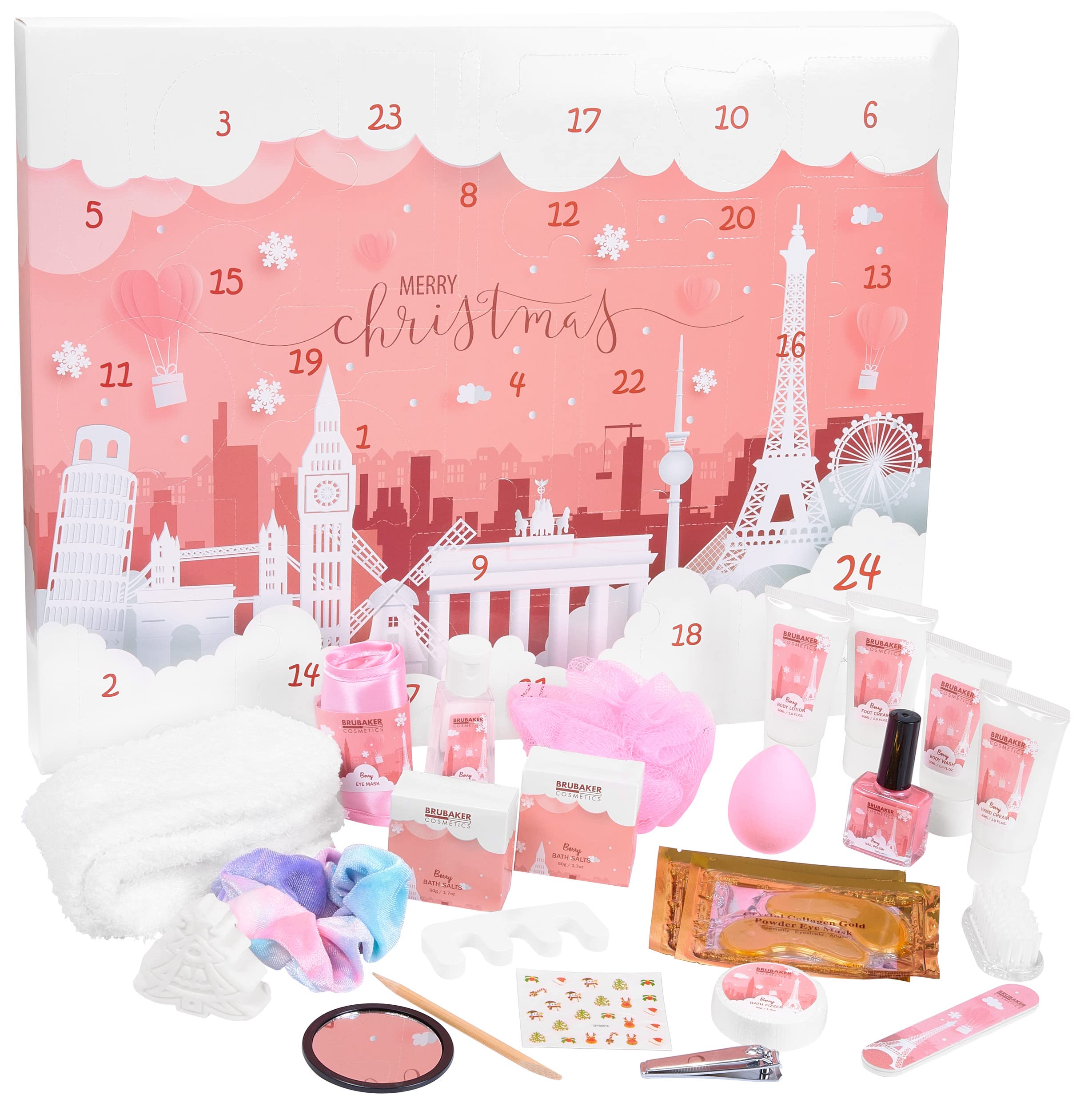 BRUBAKER Cosmetics Beauty Adventskalender 2026 – XXL Wellness Kalender mit 24 Körperpflege Produkten