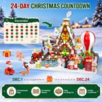 Viosmut Adventskalender 2026 mit 1950+ Klemmbausteine & LED-Licht – Weihnachtsdorf für Kinder ab 6 Jahren – Bild 4