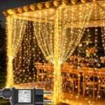 Joycome Lichtervorhang 6m x 3m mit 600 LED – Warmweiss Wasserdicht für Innen & Aussen