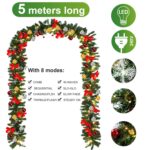 Yakimz Weihnachtsgirlande 5m mit 100 LEDs Warmweiss – Künstliche Tannengirlande mit Deko – Bild 2