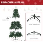 HOMCOM Künstlicher Weihnachtsbaum 180 cm mit 200 LED & Christbaumkugeln – Tannenbaum für Innen – Bild 6