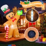 GUDELAK 180 cm Aufblasbarer Lebkuchenmann – LED-Weihnachtsdeko für Garten & Innen – Bild 3