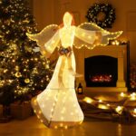 COSTWAY Beleuchteter Weihnachtsengel 160 cm mit 180 LED-Lichtern – Outdoor Weihnachtsdeko – Bild 7