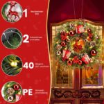 Avoalre Weihnachtskranz 40 cm mit 40 LEDs, 8 Modi & Timer – Batteriebetrieben – Bild 5