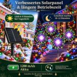 yowin Solar-Feuerwerk Gartenstecker 4er Set 480 LEDs – Fernbedienung & Timer für Aussen – Bild 4
