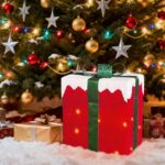 DELICHTER Selbstöffnende Weihnachtsgeschenkbox mit 48 LEDs, Musik & Bewegungssensor – 28×18×30 cm – Bild 4