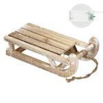 Holz Deko-Schlitten mit 25 warmweißen LEDs – Weihnachtsdekoration 31,5 cm – Bild 5