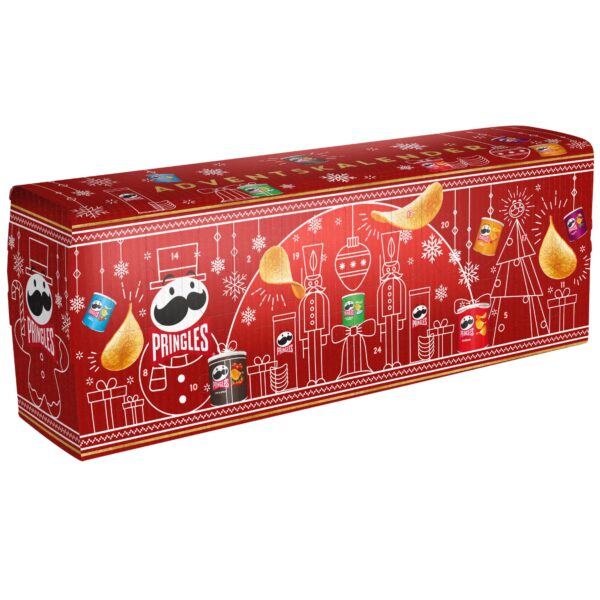 Pringles Adventskalender Rot 2026 – 24 Portionen Knabbergebäck, 1085 g