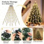 ELKTRY 400 LED Weihnachtsbaum Lichterkette mit 60 Sternen & Fernbedienung – 3-Min.-Montage – Bild 3