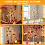 DELICHTER 4er Set Lichterbaum 60 cm mit 24 LEDs – Warmweiss Dekozweige für Innen – Bild 7