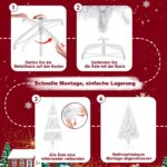 HENGMEI Künstlicher Weihnachtsbaum 180 cm mit Ständer – Weisser PVC-Tannenbaum – Bild 8
