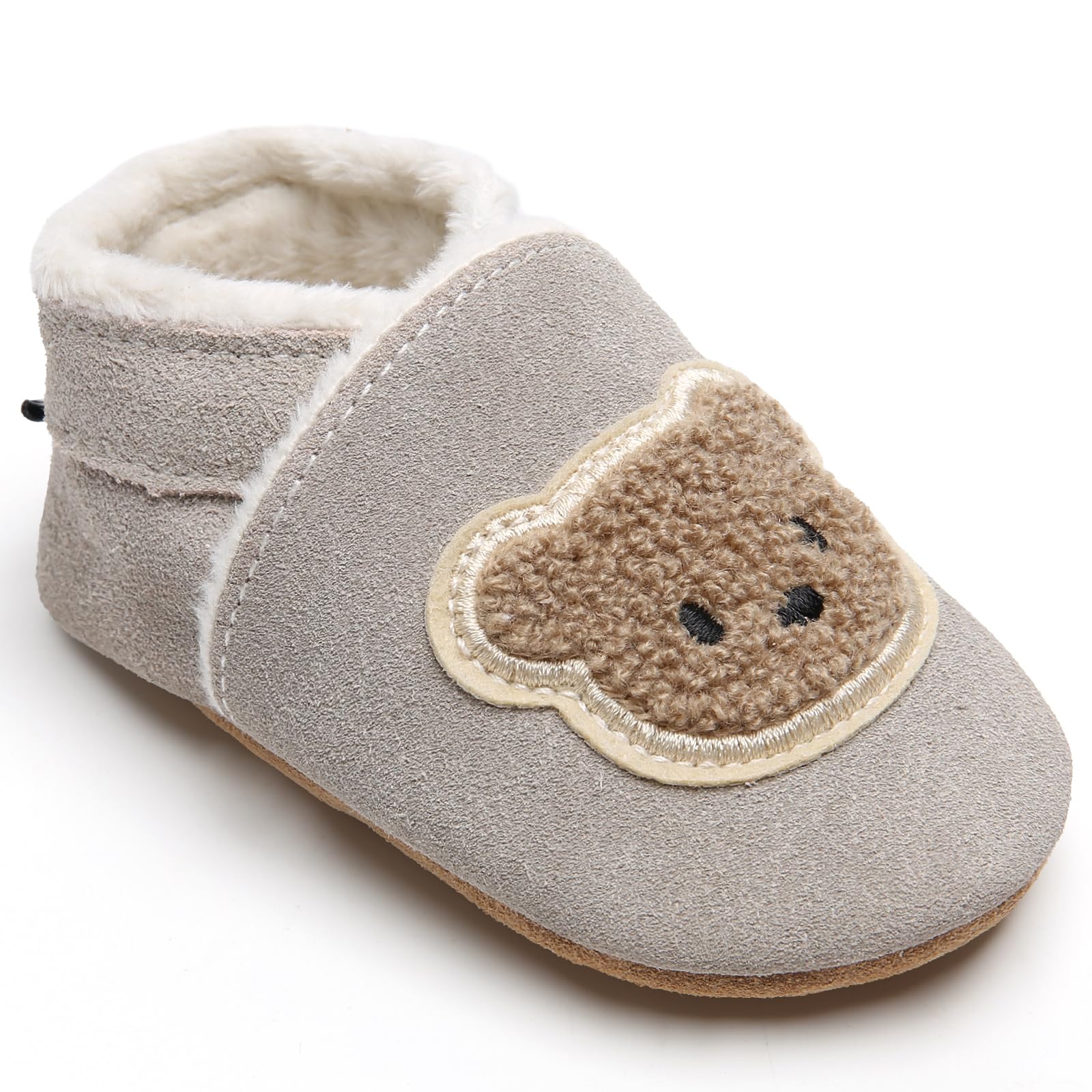 81IkXq4tzKL._SY1600_-1.jpg IceUnicorn Krabbelschuhe Baby Winter – Wärmende Lauflernschuhe aus Veloursleder – Bild 1