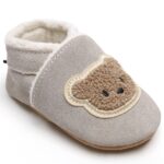 IceUnicorn Krabbelschuhe Baby Winter – Gefütterte Lederpuschen mit Wildledersohlen