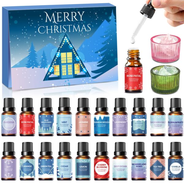 iZoeL Adventskalender 2026 – 20 Ätherische Öle mit Diffusorsteinen für Aromatherapie