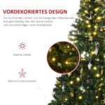 HOMCOM Künstlicher Weihnachtsbaum 180 cm mit 200 LED & Christbaumkugeln – Tannenbaum für Innen – Bild 5