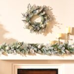 Valery Madelyn Weihnachtskranz 40cm Weiss-Gold mit 20 LEDs & Timer – Haustürkranz – Bild 6