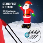 Monzana Aufblasbarer Weihnachtsmann XXL 250cm mit LED & Elektropumpe – Weihnachtsdeko Outdoor – Bild 7
