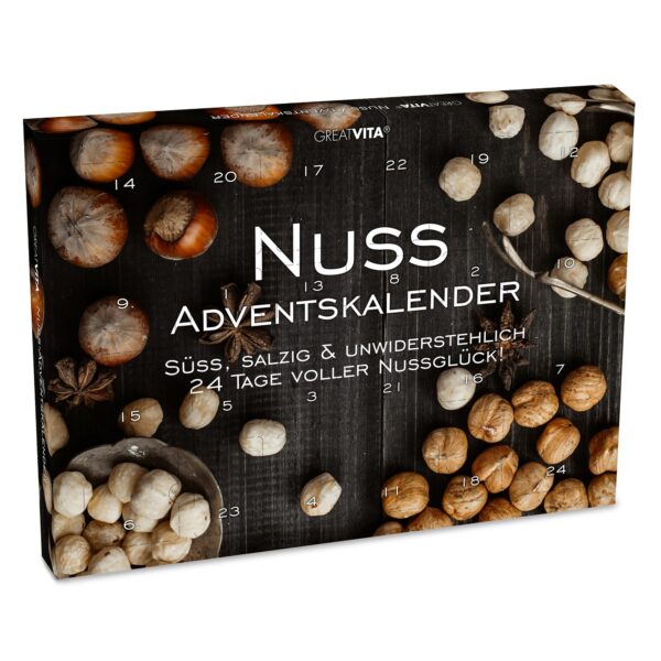 GREAT VITA Adventskalender Nüsse 2026 – 24 Premium Nuss-Snacks ohne Schokolade
