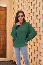 Fessceruna Damen Oversize Strickpullover mit Fledermausärmeln – Wärmender Winterpulli – Bild 5
