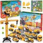 EUCOCO Adventskalender Auto 2026 – 26 Baufahrzeuge & Zubehör für Kinder 1–6 Jahre