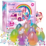 Qivatex Einhorn-Badebomben 9er Set mit Überraschungsspielzeug – Geschenkset für Kinder