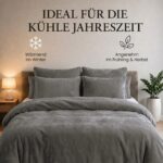 DreamHome Winter Plüsch Bettwäsche 135x200 Cashmere Touch – Kuschelig warmes Nicki-Fleece Bettset – Bild 3