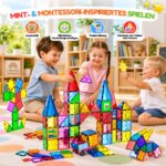 Wootoyz 120er Magnetbausteine-Set – Kreatives 3D-Bauspielzeug für Kinder ab 3 Jahren – Bild 3