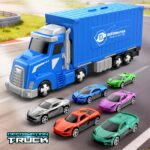 maysida Containerwagen 3-in-1 Spielzeugset – 165 cm Rennbahn mit 6 Die-Cast Autos für Kinder – Bild 5