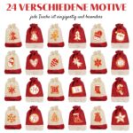 EDELHAUS® Adventskalender zum Befüllen 24er Set – XL Jutesäckchen für individuelle Weihnachtsgeschenke – Bild 7