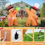 GUDELAK 180 cm Aufblasbarer Lebkuchenmann – LED-Weihnachtsdeko für Garten & Innen – Bild 6