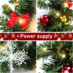 Yakimz Weihnachtsgirlande 5m mit 100 LEDs Warmweiss – Künstliche Tannengirlande mit Deko – Bild 8