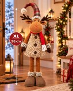KAMACA XL Weihnachtselch 98 cm mit Teleskopbeinen – Premium Rentier Dekofigur – Bild 5