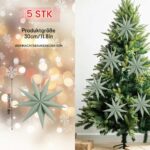 BestoFun 5er Set Papiersterne 30cm Salbeigrün – Elegante Faltsterne für Weihnachtsdeko – Bild 3