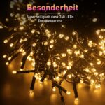 GlobaLink Lichterkette 7,6m 760LED warmweiss – Weihnachtsbeleuchtung innen & aussen mit 8 Modi – Bild 5