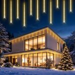 576 LED Eiszapfen Lichterkette Außen – Meteorschauer Weihnachtsbeleuchtung mit Haken