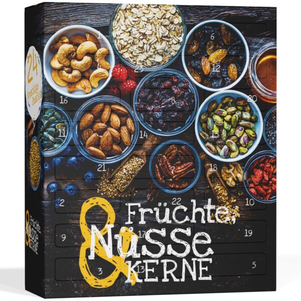 BOXILAND® Bio Adventskalender 2026 – 24 Nuss- & Fruchtsorten, vegan & handverpackt