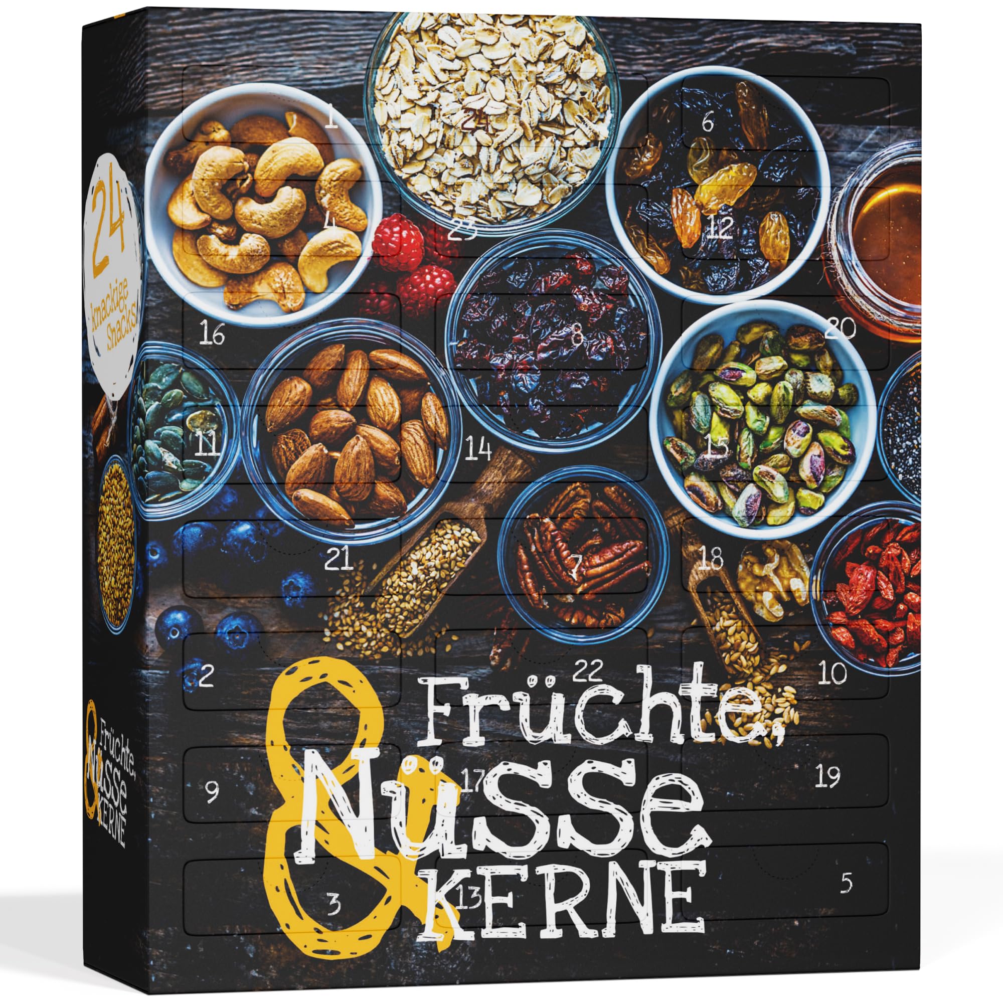 BOXILAND® Bio Adventskalender 2026 – 24 Nuss- & Fruchtsorten, vegan & handverpackt