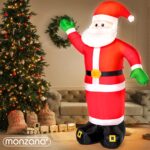Monzana Aufblasbarer Weihnachtsmann XXL 250cm mit LED & Elektropumpe – Weihnachtsdeko Outdoor – Bild 2