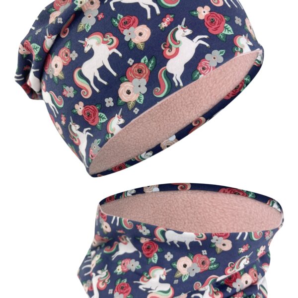 HECKBO 360° Reflektor Kinder Mütze & Loop Schal Set – Fleece-gefüttert für Herbst & Winter
