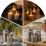 Forever Speed 6er-Set LED-Kerzen Grau Glas – Aufladbar mit Fernbedienung & Timer – Bild 7