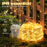 GEARLITE 10M LED Lichterkette mit Batterie & Fernbedienung – 100 LEDs Warmweiss für Deko – Bild 5