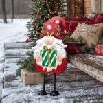 48cm Metall Weihnachtswichtel mit rotem Santa-Anzug – Gartendeko für innen & aussen – Bild 4