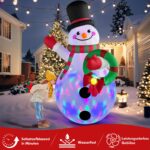 Danxilu Aufblasbarer Weihnachtsschneemann 1,83m mit rotierenden LED-Lichtern – Gartendeko – Bild 6