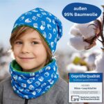 HECKBO Kinder Mütze & Loop Schal Set 48-54 cm – 360° Reflektoren & Fleece für Winter – Bild 6