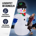 Monzana Aufblasbarer Schneemann XXL 240cm mit 20 LEDs – Weihnachtsdeko für Garten & Terrasse – Bild 4