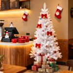 HENGMEI Künstlicher Weihnachtsbaum 180 cm mit Ständer – Weisser PVC-Tannenbaum – Bild 2